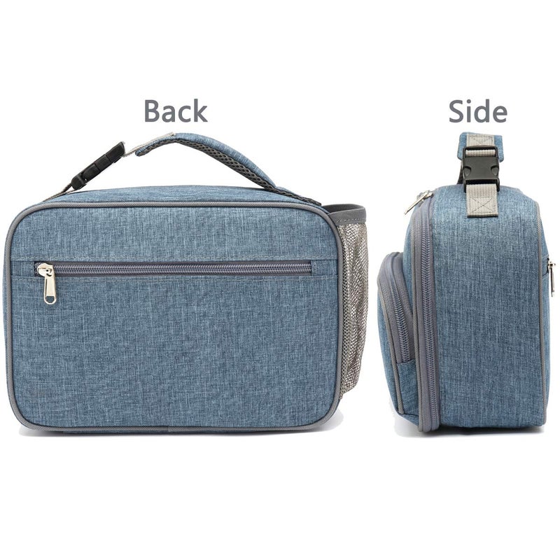 FlowFly Kids Lunch box Insulated Soft Bag Mini Cooler Back to School Thermal Meal Tote Kit for Girls, Boys,Navy - Image 4